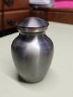 Small Pet Urn Metal 4 5  Tall 3  Wide Pewter Grey Keepsakes Cremation Ashes 