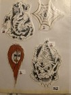 Tattoo Flash Sheets Set - Dragon  Skull  Eagle  Wizard  Koi Fish  Spider Web