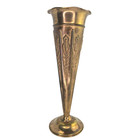 Antique Brass Art Deco Wheat Sheaf Trumpet Vase Vintage Home Decor Rare
