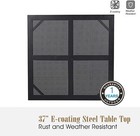 37  Outdoor Dining Table Metal Steel Mesh Patio Table With 1 57  Umbrella Hole