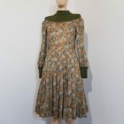 Vintage A Fiori Pleated Bohemian Dress