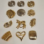 Vintage Gold Tone Silver Tone Scarf Clips  Slides Estate Unbranded 