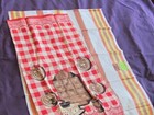 2 New Linen Kitchen Dish Tea Towel Lot Vintage Rare Stripes Printed