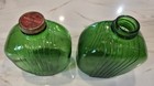 Lot Of 2 Owens-illinois Green Refrigerator Bottles Octagon Vtg