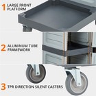 Commercial Janitorial Cart With 2 Cabinets Black Housekeeping Caddy   Vinyl Bag