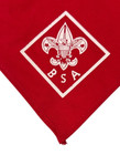 Vintage Boy Scout Bsa  White Logo Red Scarf Neckerchief