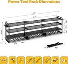 Xxxl 4-tier Power Tool Organizer Extended Heavy Duty 12-drill Rack Wall Mount