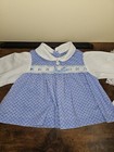 Vintage Cradle Togs Baby Girls Dresses Embroidered Floral Lace   Collared 12 Mth