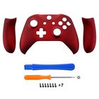 Clear Full Housing Shell Handle Grips For Xbox One S   X Controller Scarlet Red