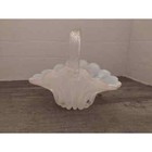 Vintage 1982 Larry Laslo For Mikasa Glass Iridescent Basket With Clear Handle