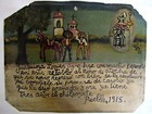 Vtg Hp Mexican Tin Retablo Santo Nino  Boyfriend Returns From Revolution In 1915