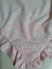 Carters Baby Security Blanket White Pink Hearts Fleece Satin Trim Cozy