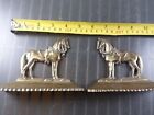 Vintage Pair Brass Horse Bookends Mantle Decor Stallion Equestrian Sculpture
