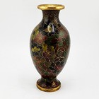 Vintage Miniature Chinese Cloisonne Vase Floral Design Stands 4  Tall