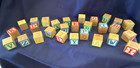 Vintage Playskool Pull Wagon With Wood Letter Blocks Preschool Baby Toy Abc 123