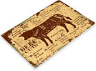 Tin Sign Beef Cuts Metal D  cor Wall Shop Farm Cow Kitchen Store A979