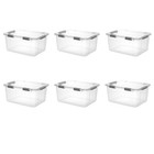 60-qt Plastic Storage Box Stackable Organizer Container Tote Bin Home Set Of 6