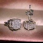 Surgical Stainless Steel Stud Earrings Cubic Zircon Round Men Women Piercing Us