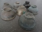 Antique Mongolian Tibetan  Buddhist Copper brass Offering Bowls Set Of 7