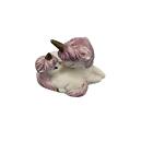 Vintage 1990s Ceramic Mom And Baby Unicorn Figurine Kissing Nursery Decor