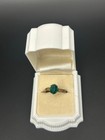 Antique Art Deco Green Glass Ring Size 6 5 Czech Bohemian Gold Filled 1920s