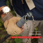 Multifunctional Tactical Trekking Pole  Folding With Compass Whistle Knife Hook
