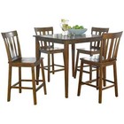 Counter Height Table Chairs 5 Piece Dining Kitchen Nook Set Mission Pub Style