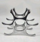 Michael Noll Style Cast Aluminum Wine Rack     6 Bottle Mid Century Modern Atomic
