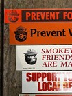 Lot Of 7 Vintage Original Smokey The Bear Prevent Forest Fires Decals Signs