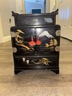Mid Century Asian Jewelry Box Vintage Black Lacquer Vintage Jewelry Box
