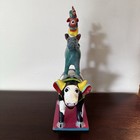 Signed Ortega Mexican Folk Art Clay Animal Tower Sculpture Cow Donkey Dog