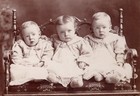 Antique Triplets Babies   Cabinet Card Photo   J F Klink Dansville Ny C1895