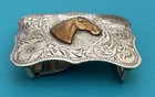 Vintage Diablo Sterling Silver Horse Belt Buckle Western Hand Engraved 2 25   