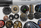 25 Antique Black Glass Buttons 7 16  To 1 1 8 