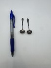 Vintage Soviet 875 Silver Enamel Demitasse Salt Spoons Pair Russian
