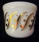 Vintage Mcm Gold And White Glass Ice Bucket