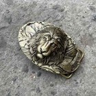 Solid Belt Buckle For Men  lion   Handmade Brass Buckle vintage Lion Head Buckle
