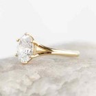 2ct Oval Cut Lab Created Diamond Women Engagement Ring 14k Yellow Gold Plated