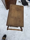 Vintage Wood Serving Tea Or Bar Cart With Wheels
