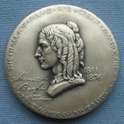 1975 Harriet Beecher Stowe  999 Silver High Relief Medal - Medallic Art Co  Maco