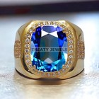 Alexandrite Cushion Cut With 925 Sterling Silver Gold Plated Ring For Men s  03
