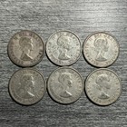 Lot Of 6 Canada 10 Cents Silver Coins 1953-1958 With 1954