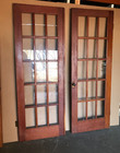 Nice Vtg Pair 15 Lite Wood 30x83 Interior Double French Doors Old 1763-24b