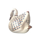 Vintage Tonala Hand Painted Swan Mexican Folk Art Pottery Artist Signed