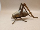 Vintage Mid Century Modern Large Brass Grasshopper Figurine Brass Animal 5   