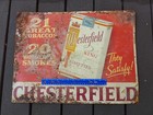 Vtg 1950s Chesterfield King Cigarettes Embossed Tobacco Ad Sign Tin 23 5    X17 5 
