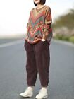 Fashion Sweaters Womens Loose Pullover Casual Big Size Jumpers Printed Knitwear