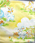 Dundee Country Sunshine Yellow Vtg Baby Pillow Case Bedding Usa Cat Bear Rabbit