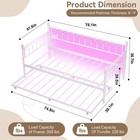 Daybed With Trundle twin Size Day Bed Frame With Charging Station   Led Lights