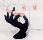 Vintage Coro Thermoset Clip On Earrings Bracelet Set Pink Gold Tone
